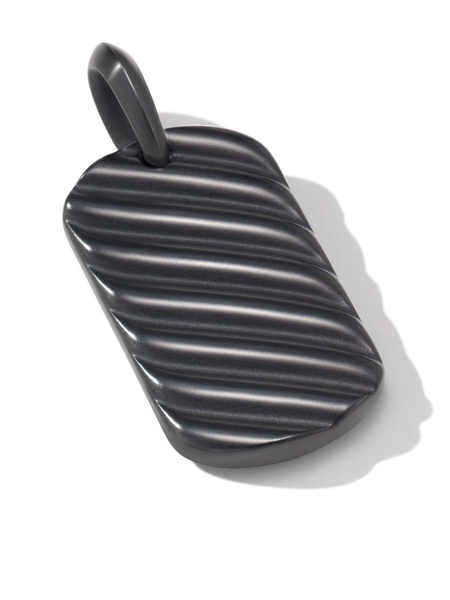 Sculpted Cable titanium tag pendant