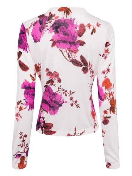 floral-print silk jumper