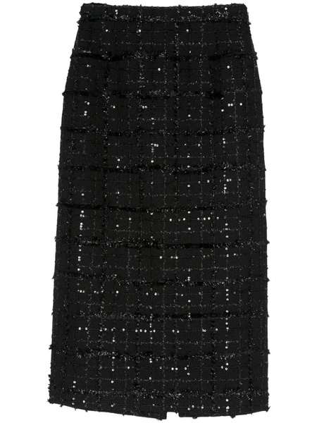 sequin-detail tweed pencil skirt