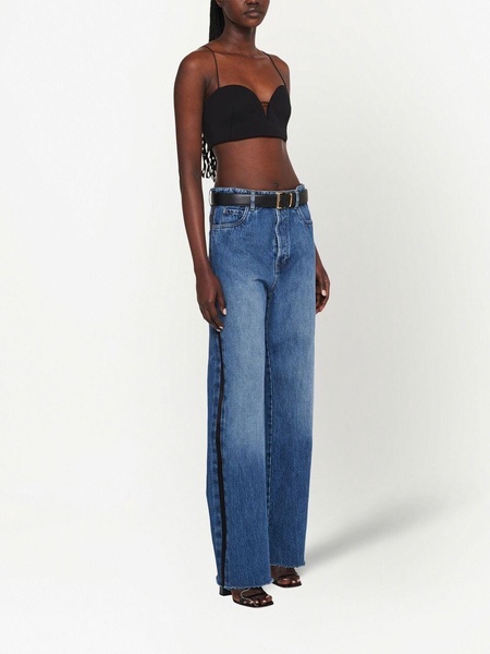 faded-effect straight-leg jeans