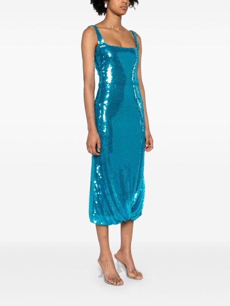 Blue Sidd Sequined Mesh Midi Dress