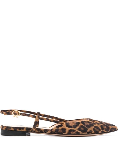 leopard-print pointed sandals