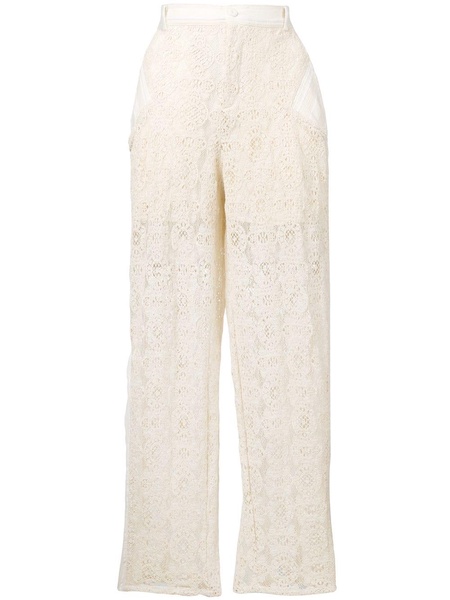 lace panelled trousers