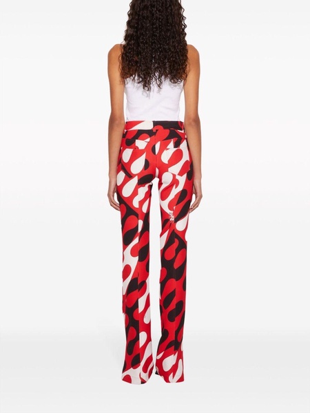 Leocorno-print straight-leg trousers