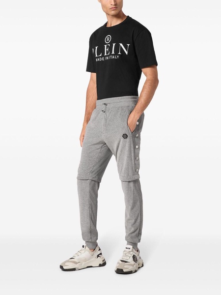 button-detail track pants