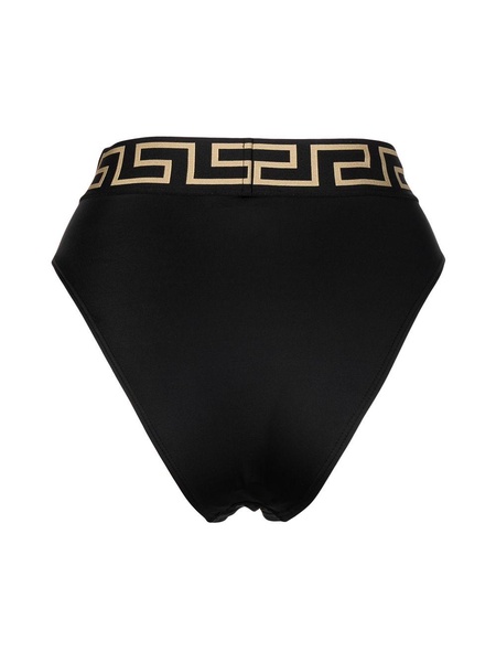 Greca Border high-waisted bikini bottoms