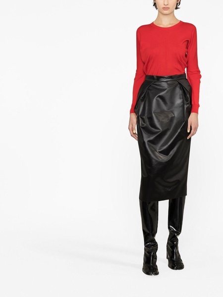 Cintzen satin midi skirt