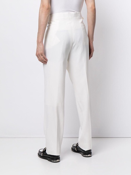 double-pleat high-waisted trousers