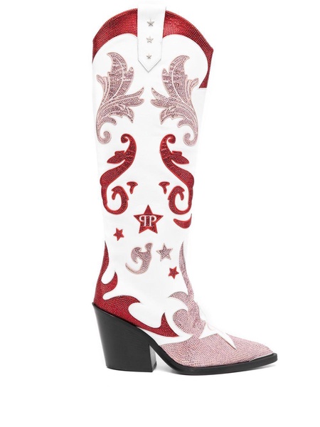 Cowboy 100mm rhinestone-mebellihsed boots