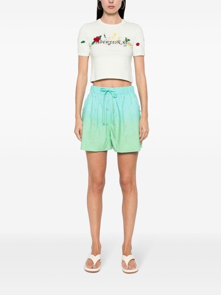 gem-embellished ombré shorts