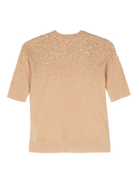 rhinestoned crew-neck T-shirt