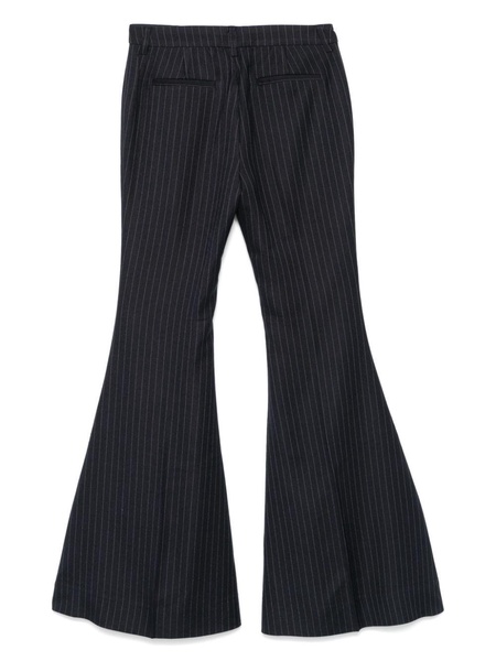 pinstripe flared trousers