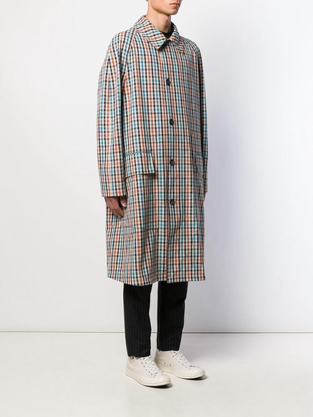 vichy print trench coat