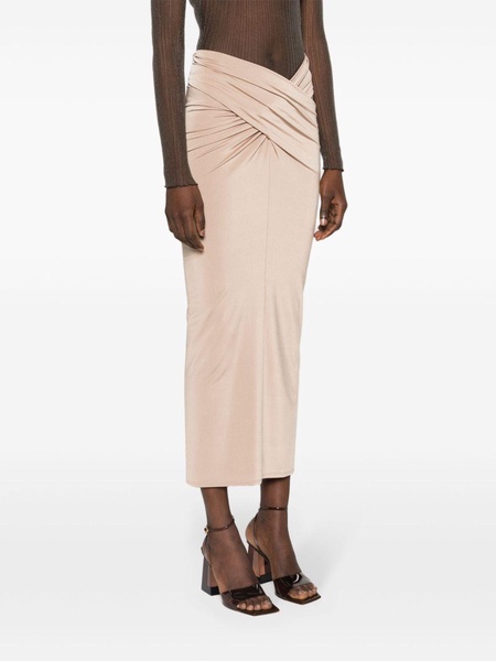 Neutral Berretta Draped Maxi Skirt