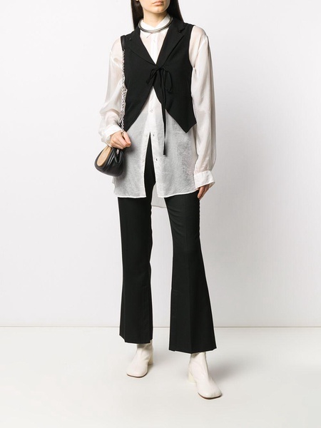 cropped tie-front waistcoat