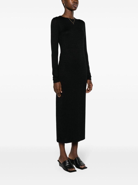 crew-neck fine-knit maxi dress