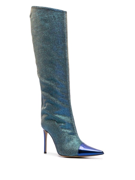 100mm iridescent-effect pointed boots