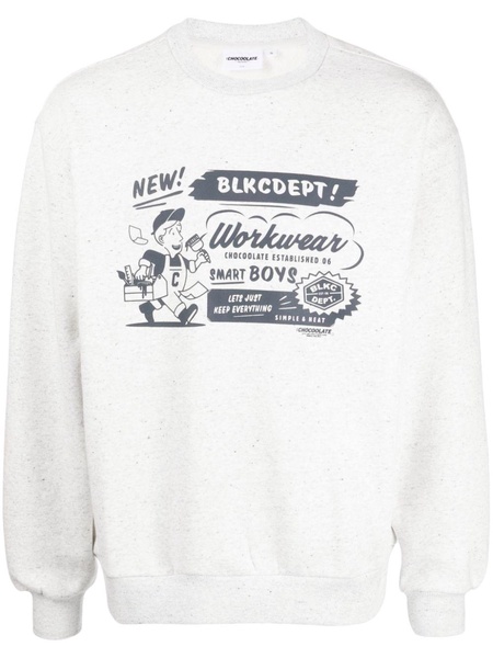 text-print crew-neck sweatshirt 