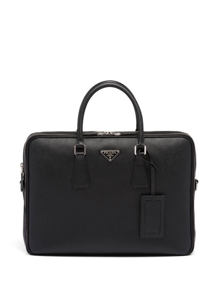 Saffiano leather briefcase