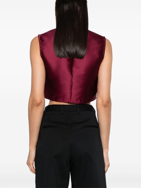 ruched sleeveless crop top