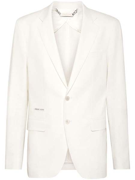 notched-lapel wool blazer 