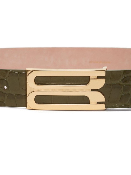 crocodile-embossed leather Jumbo Frame belt