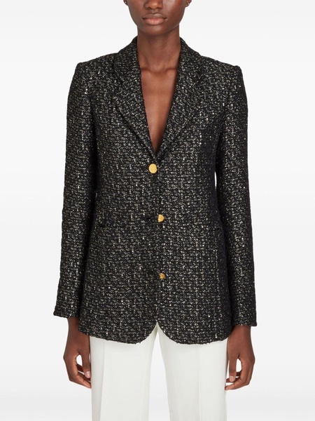 sequin-embellished tweed blazer