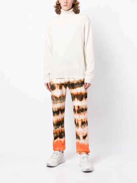 tie-dye print cotton track pants