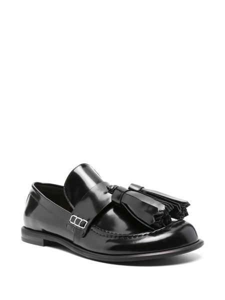 Black Tasselled Leather Loafers