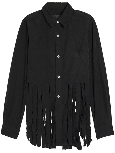 fringed poplin shirt