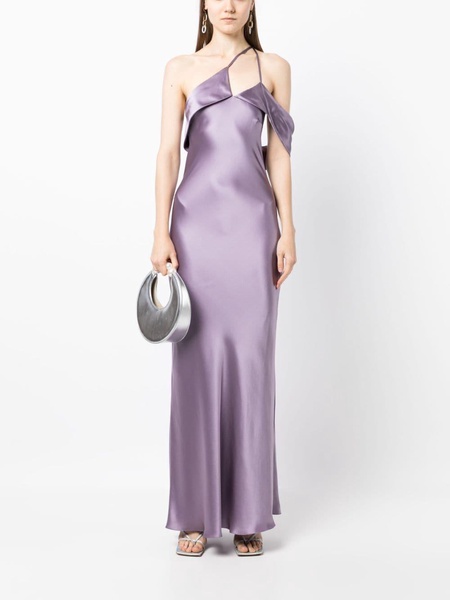 bias-cut one-shoulder gown