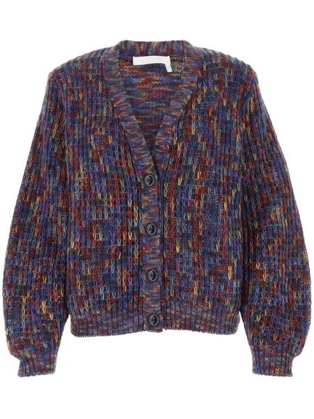 multicolour v-neck cardigan