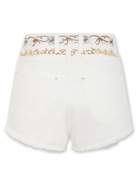 embroidered denim shorts