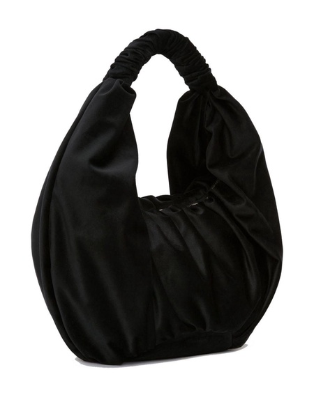 RUFFLE SHOPPER - VELVET SHOULDER BAG