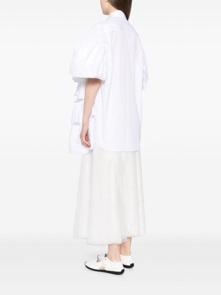 petal-sleeve frilled shirt