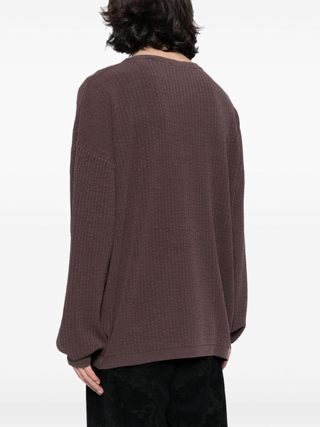 textured-finish crew-neck sweatshirt