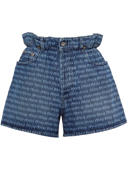 logo-print mini denim jeans