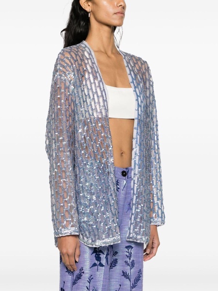 cut-out sequin tulle jacket