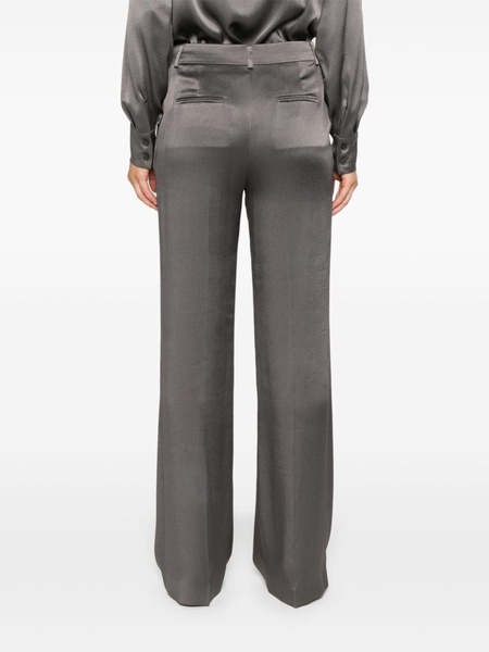 pressed-crease satin trousers