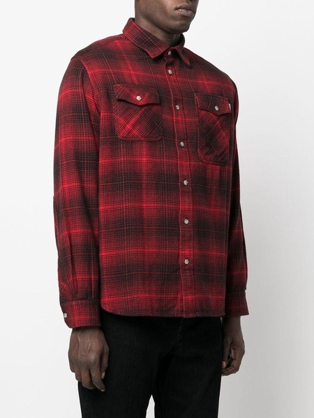 check-pattern button-up shirt