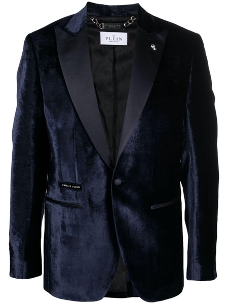 velvet-finish blazer