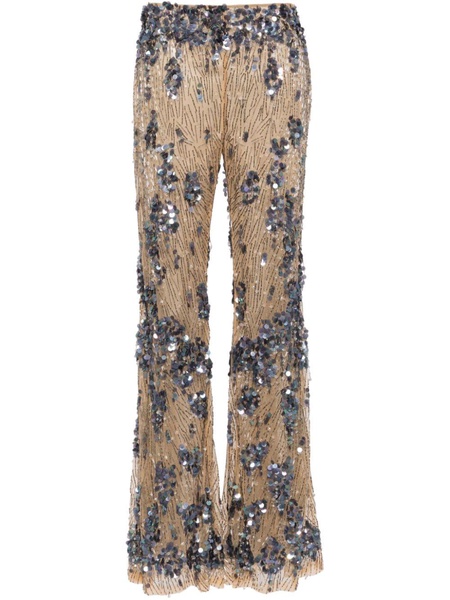 sequin-embellishment flared trouser