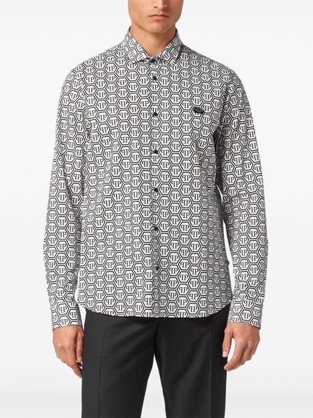 monogram-print shirt