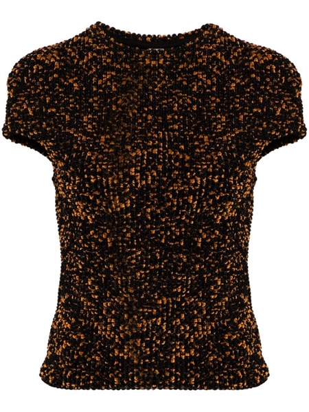 tortoiseshell-effect chenille top 