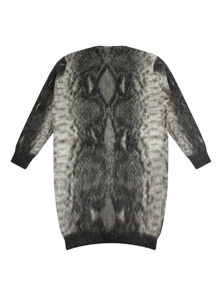 snakeskin-print V-neck cardigan 