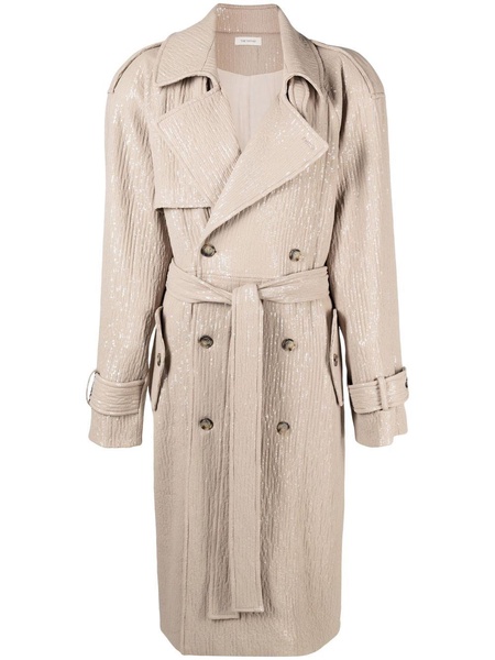 Soria sequin silk trench coat