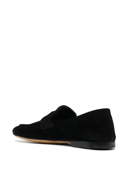 suede penny loafers