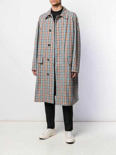 vichy print trench coat