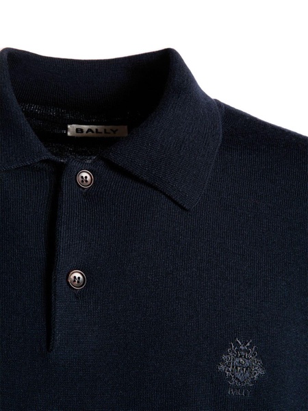 logo-embroidered long-sleeved polo shirt 