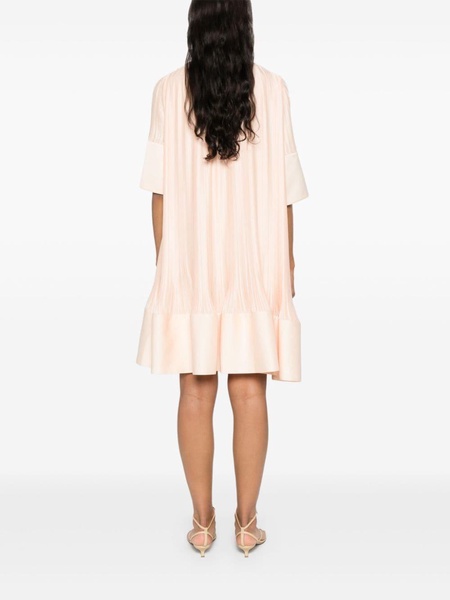 cascade-effect pleated mini dress